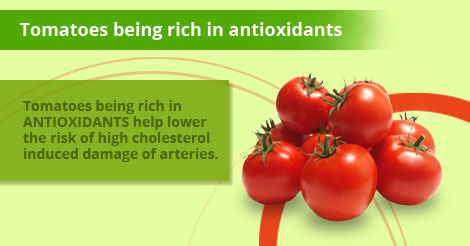 Tomatoes being rich in antioxidants