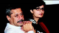 Cardiac surgeon Naresh Trehan, chairman of the CII national committee on healthcare, and Pakistan’s Sania Nishtar, founder and president of Heartfile, at the meeting in Delhi 